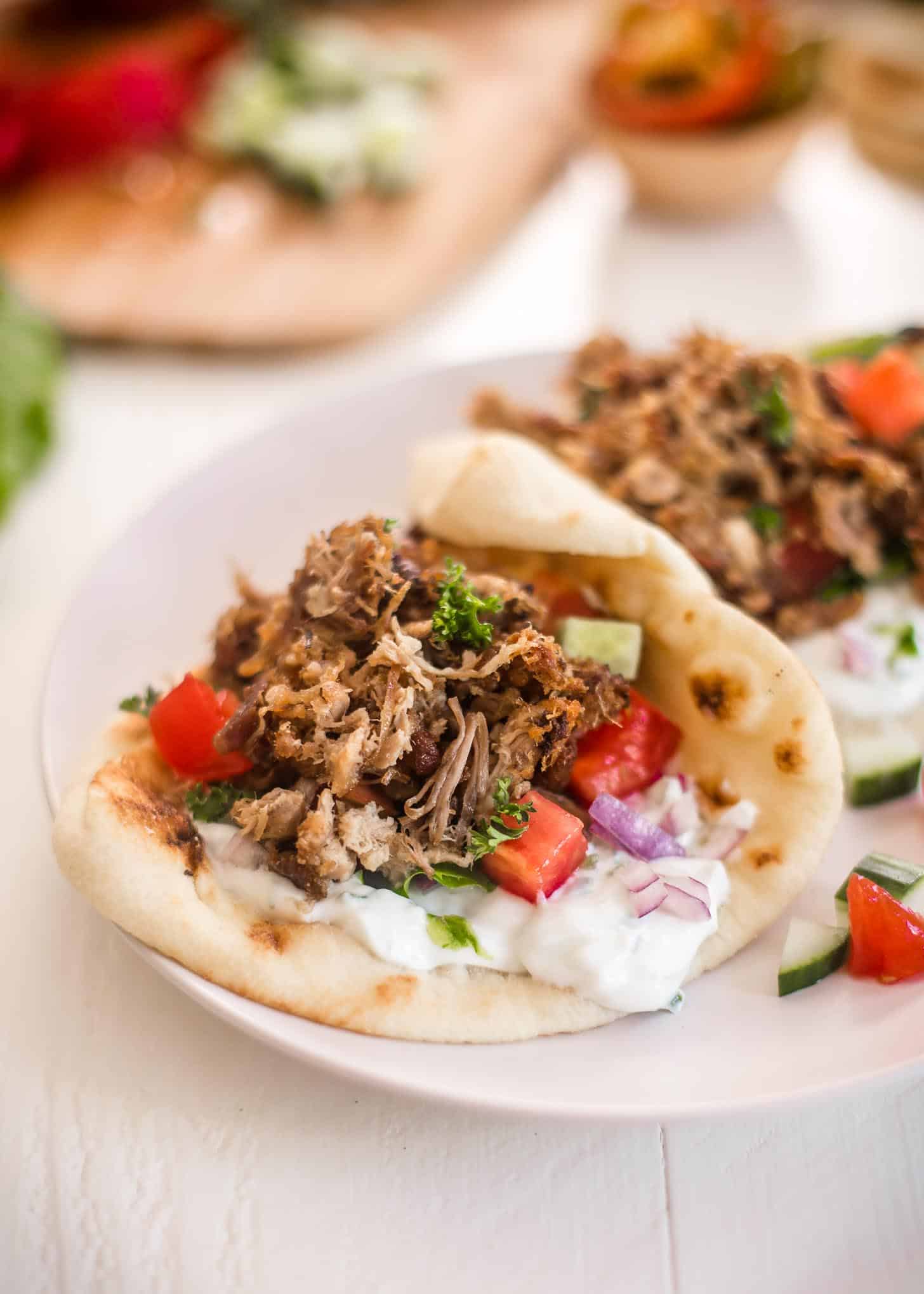 Gyros on a white plate