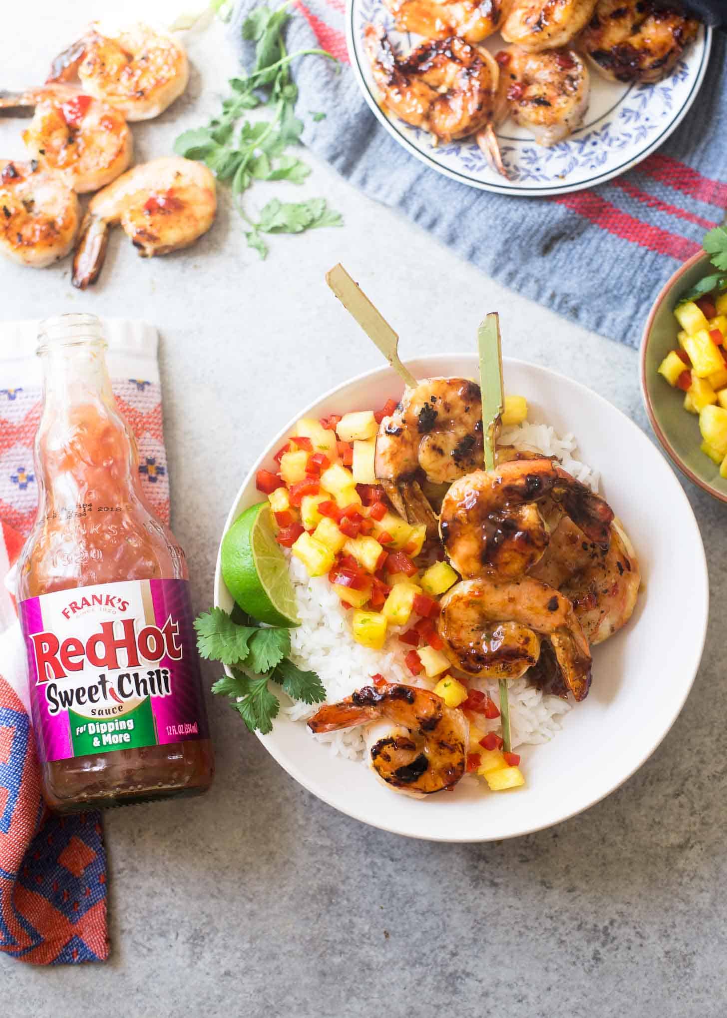 Sweet and Spicy Grilled Shrimp with Pineapple Salsa