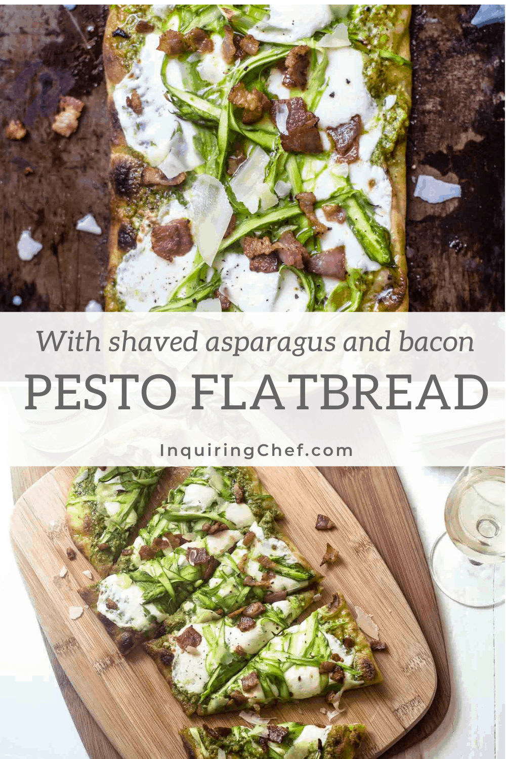 pesto flatbread with asparagus and bacon