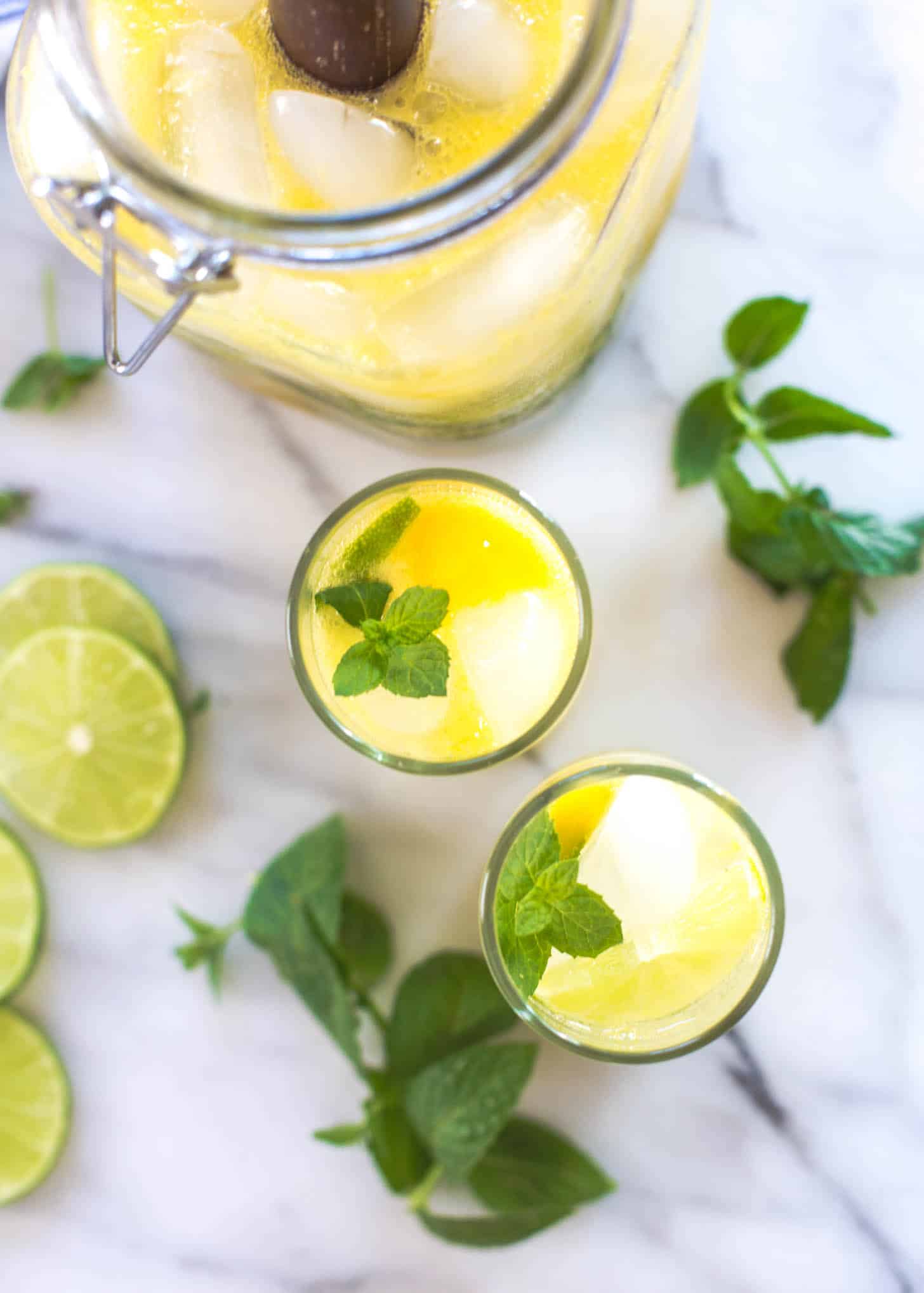 Passion Fruit Mojitos in glass jars