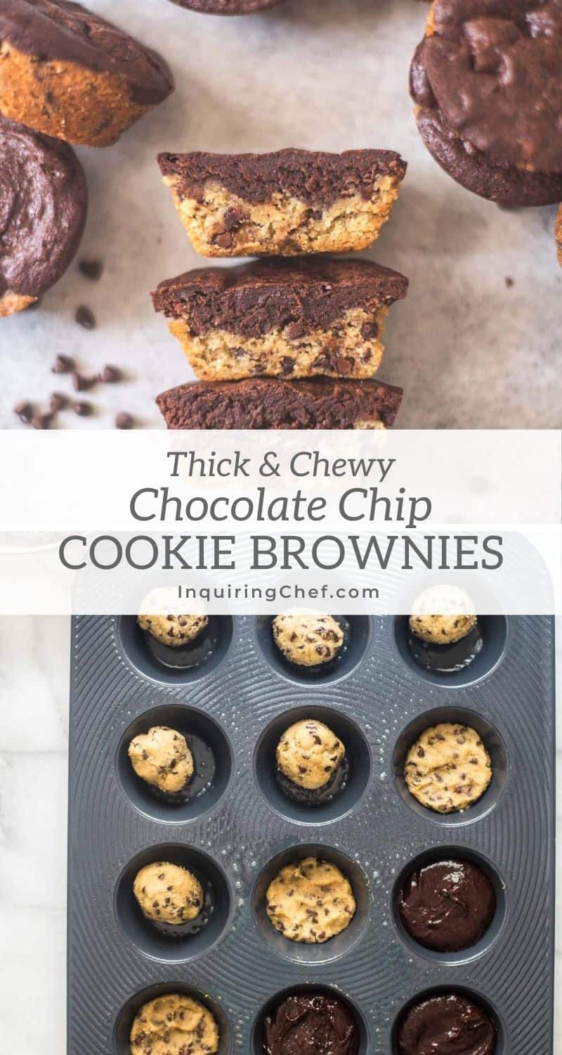 thick and chewy chocolate chip cookie brownies