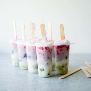 Rainbow Yogurt Popsicles in a mold