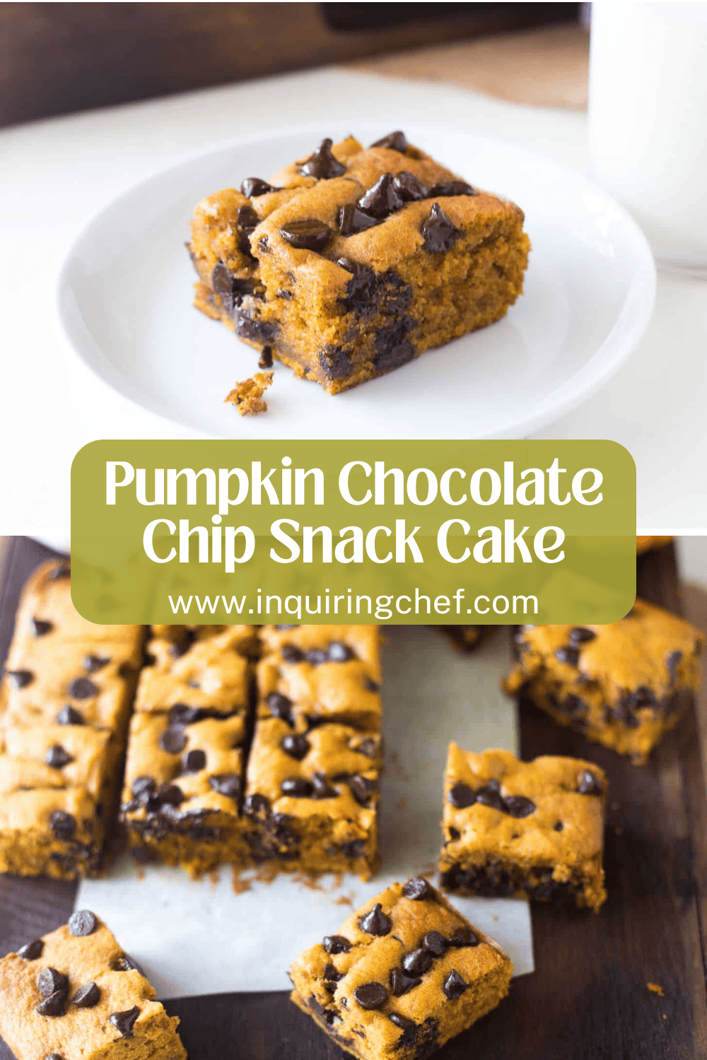 pumpkin chocolate chip snack cake