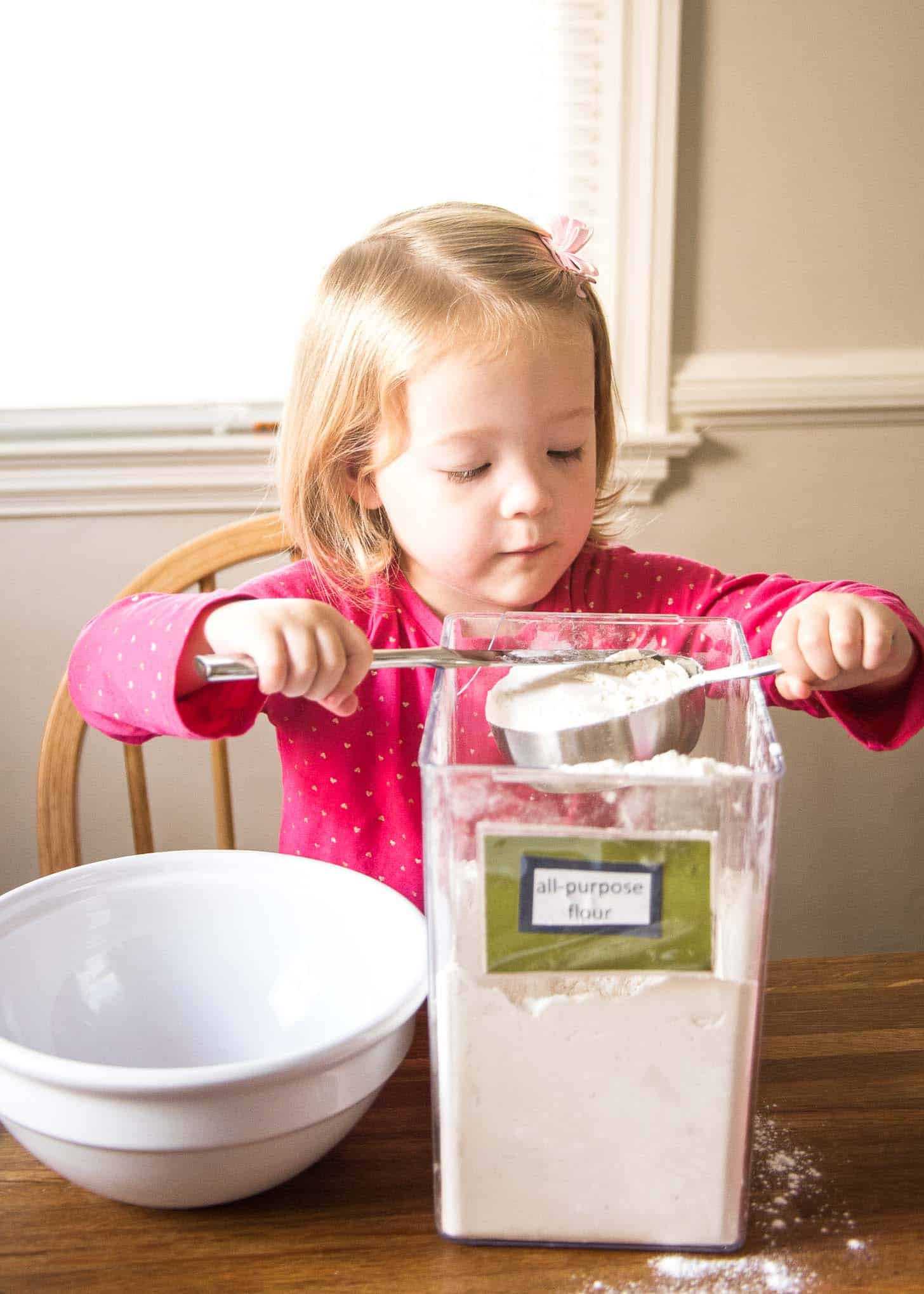 Molly measuring flour