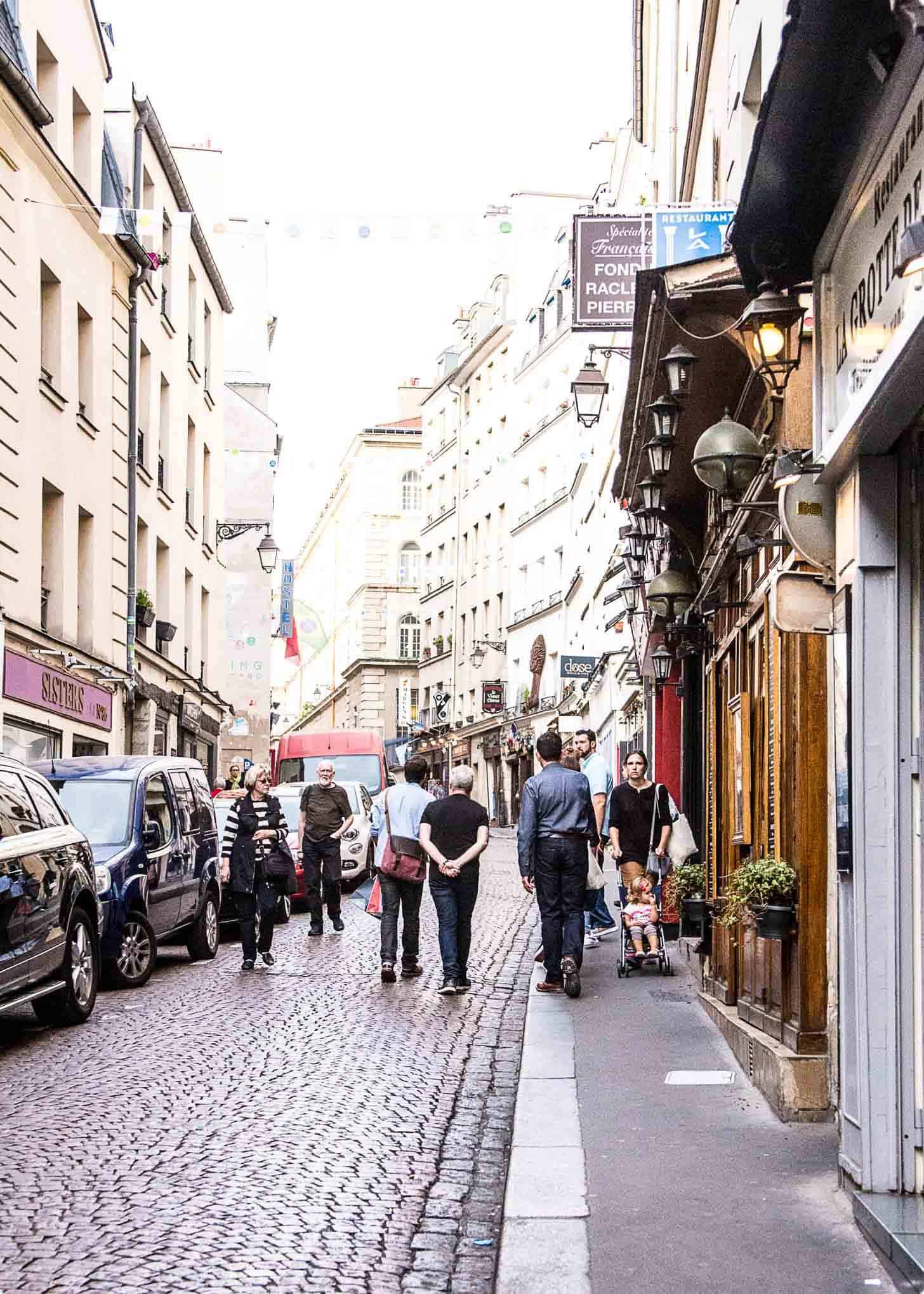 crowded Paris street