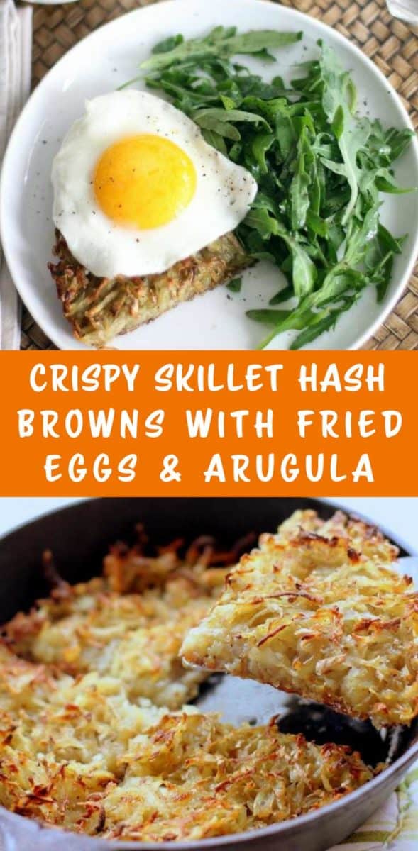 Crispy Skillet Hash Browns with Fried Eggs and Arugula Inquiring Chef