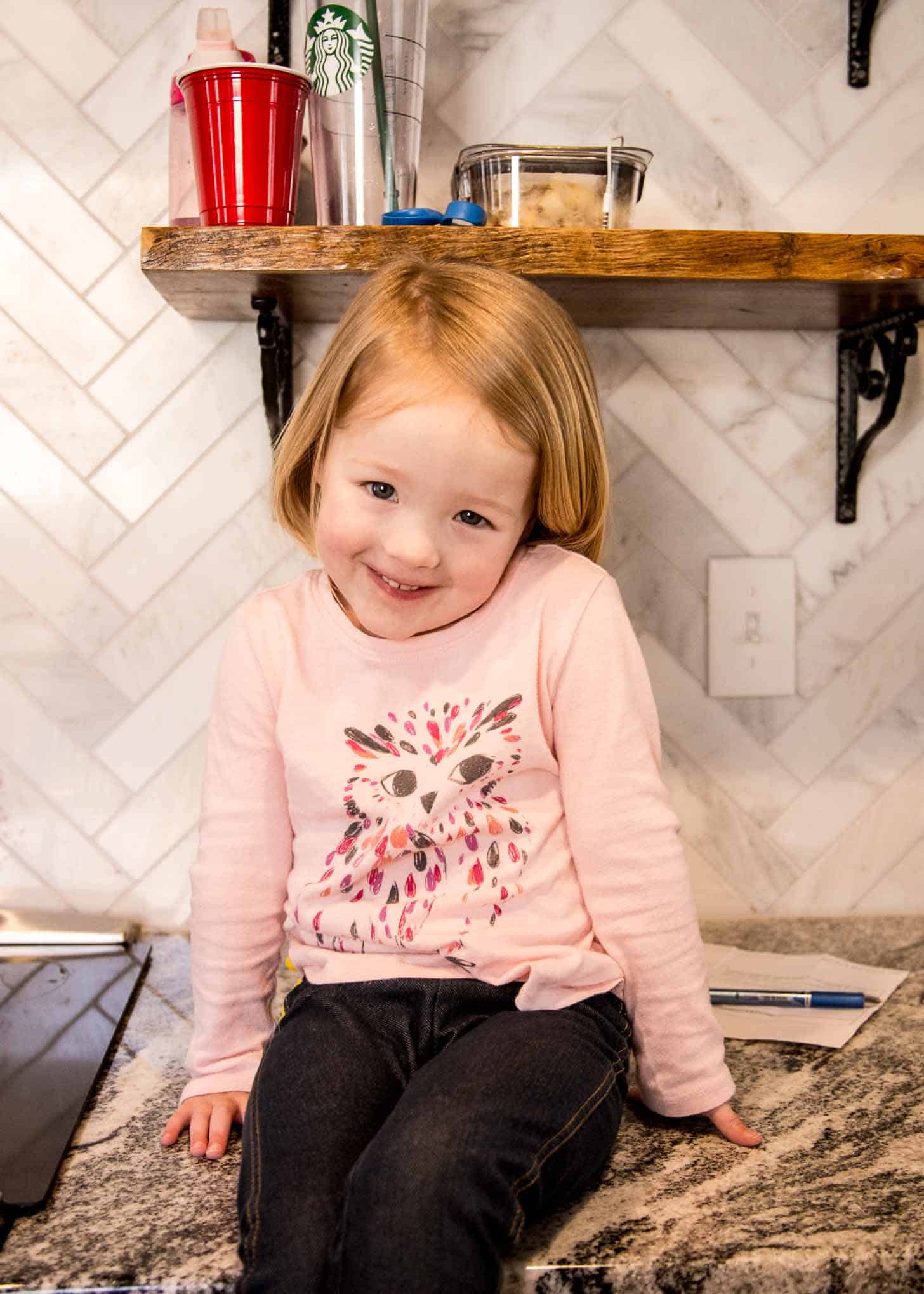 Molly on the kitchen counter