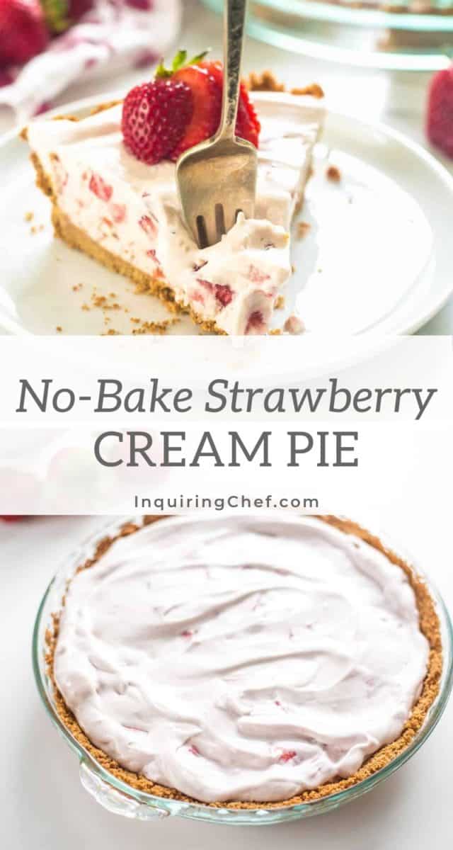 no bake strawberry cream pie