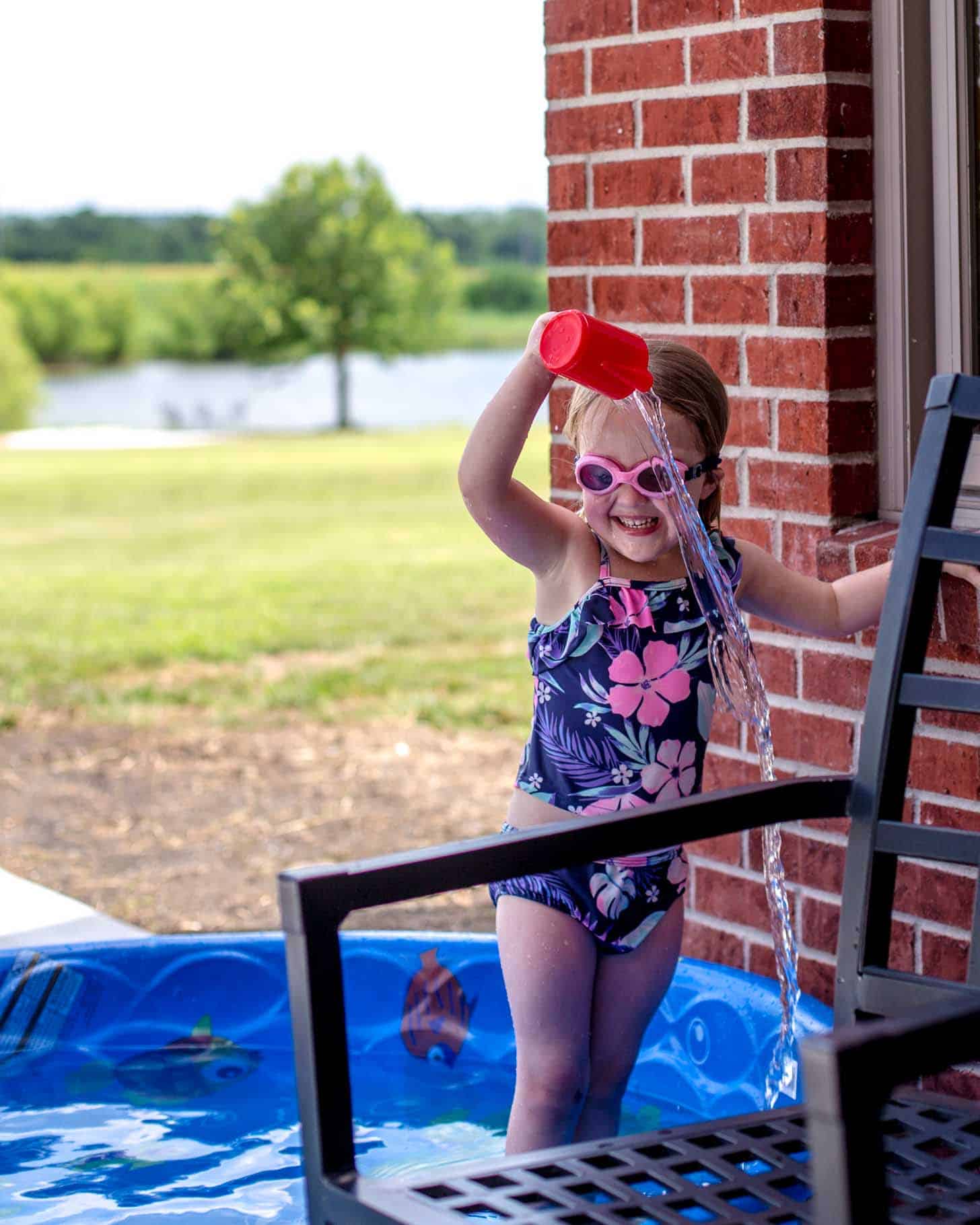 playing in a baby pool