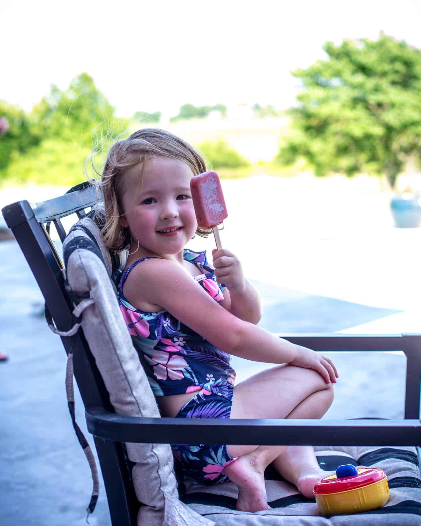 Clara with a popsicle