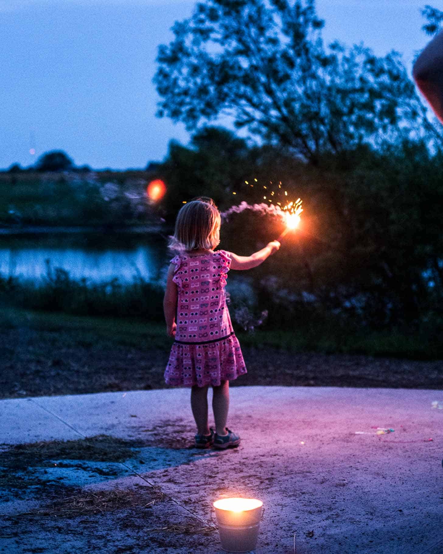 Clara with a sparkler