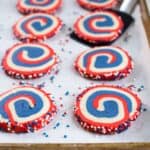 Red White and Blue Pinwheel Cookies