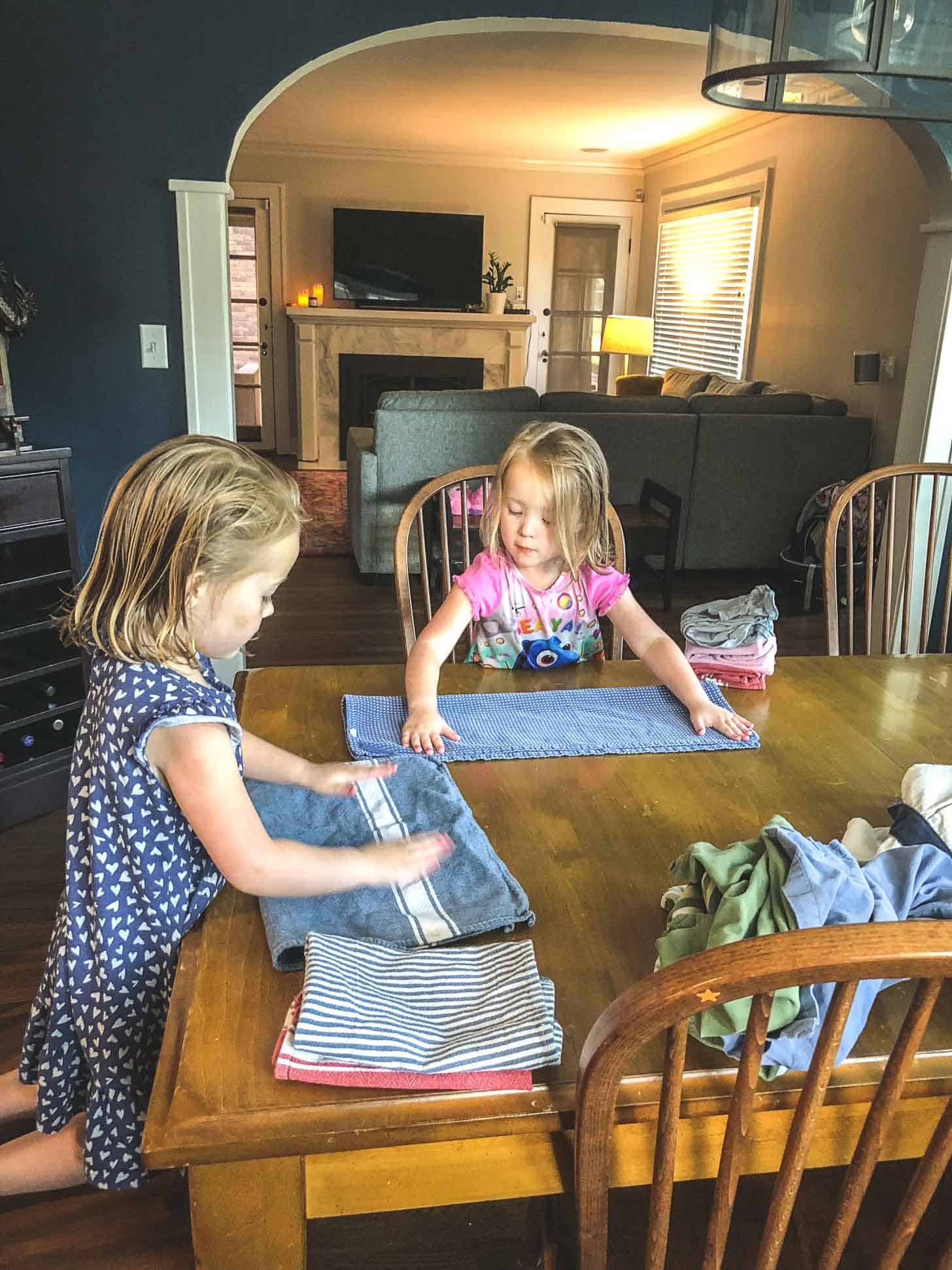 Molly and Clara_Folding Laundry