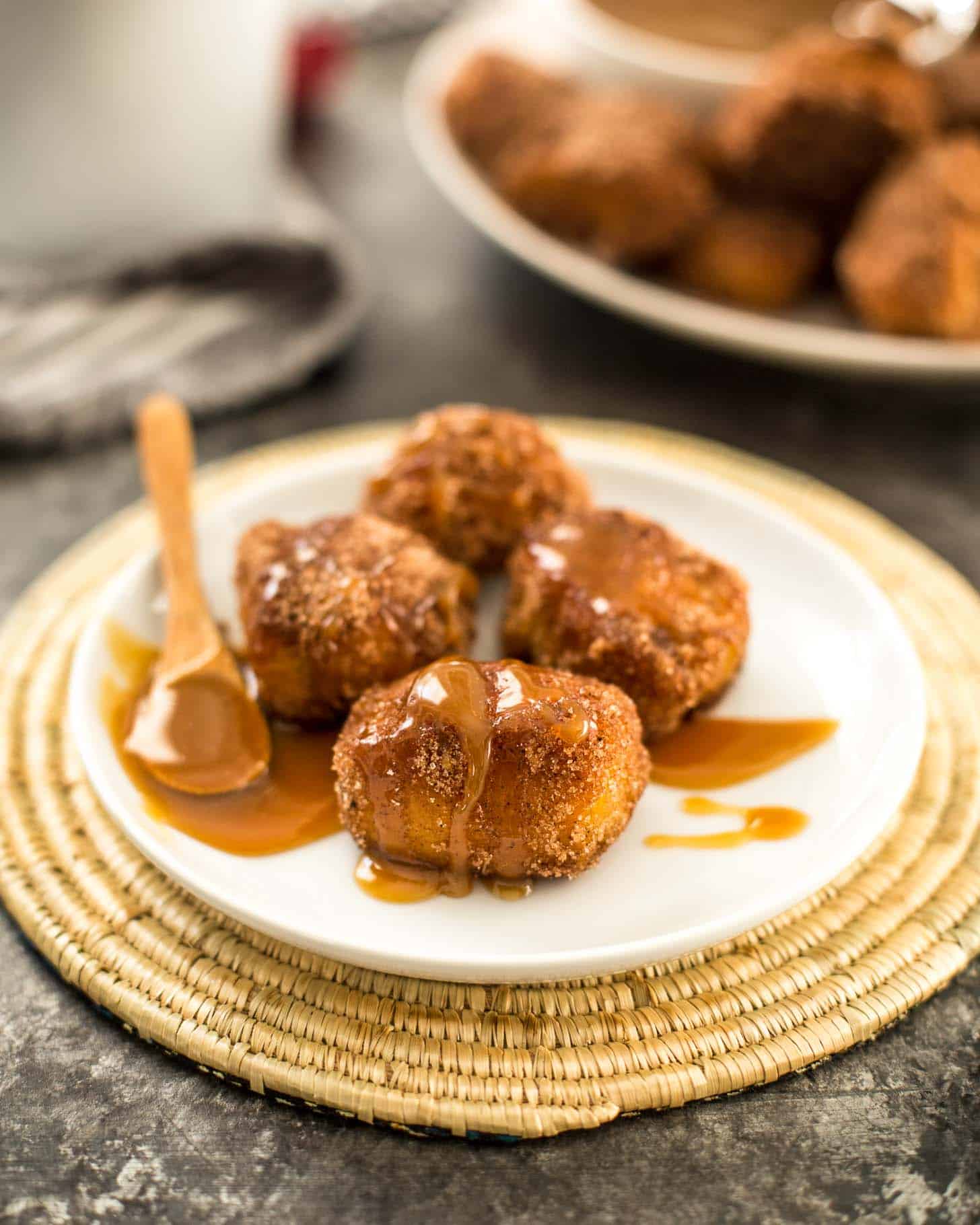 Pumpkin Spice Pretzel Bites on a white plate