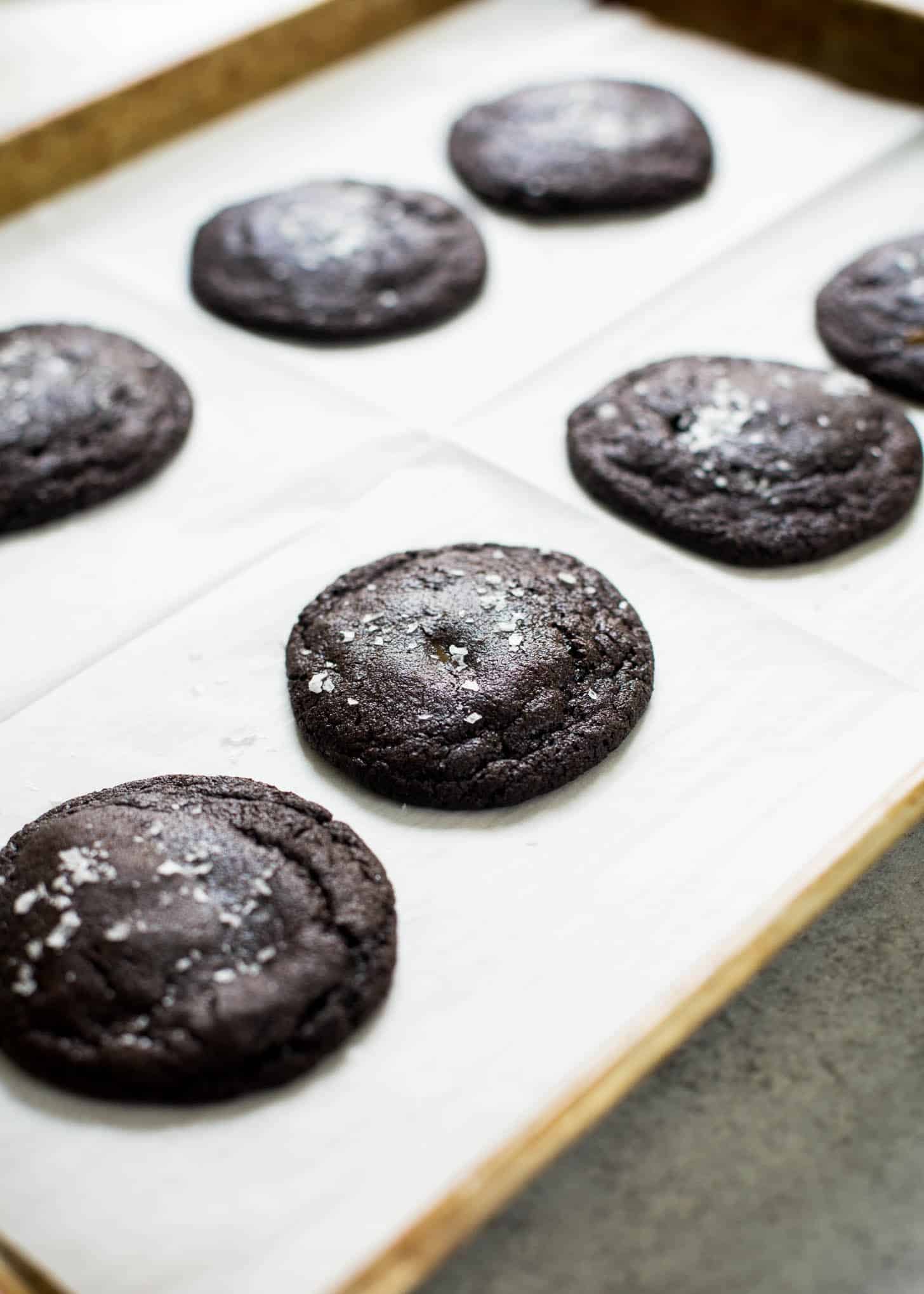 cookies on a parchment lined sheet pan