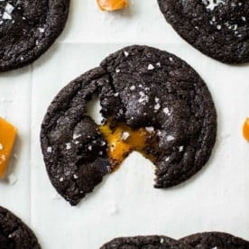 Salted Caramel Stuffed Chocolate Cookies