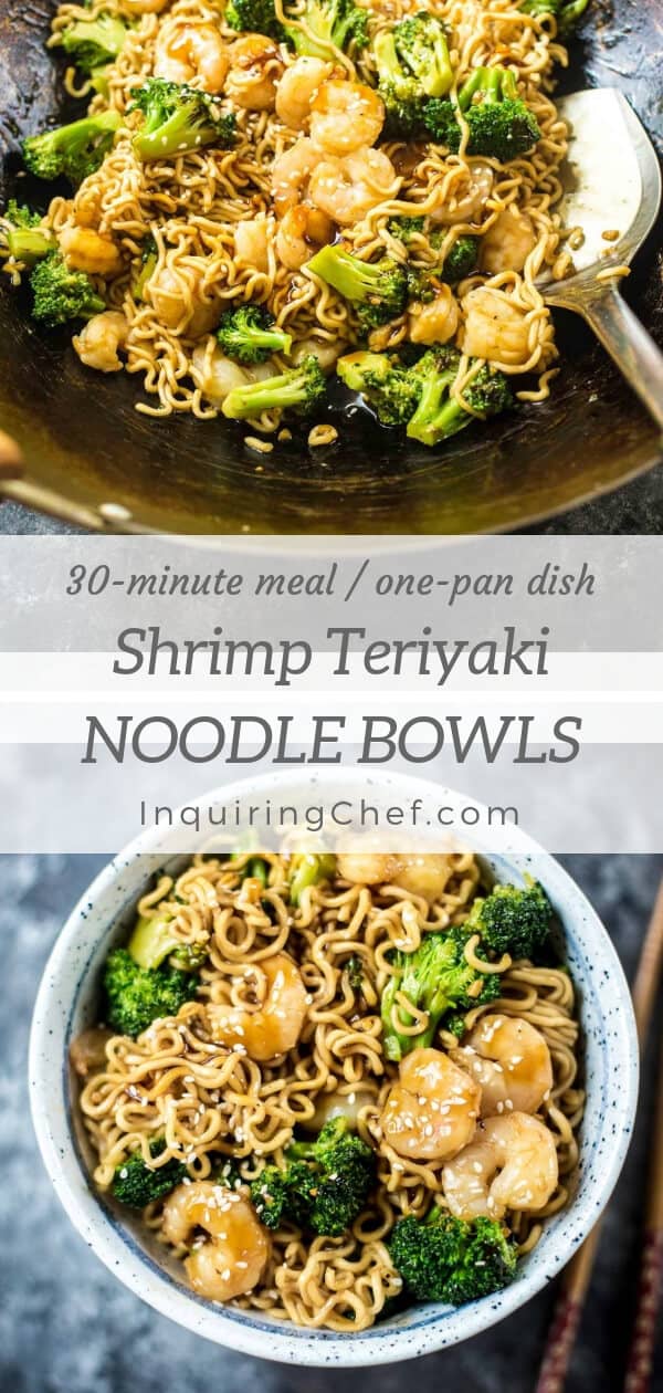 30 Minute Shrimp Teriyaki Noodle Bowls