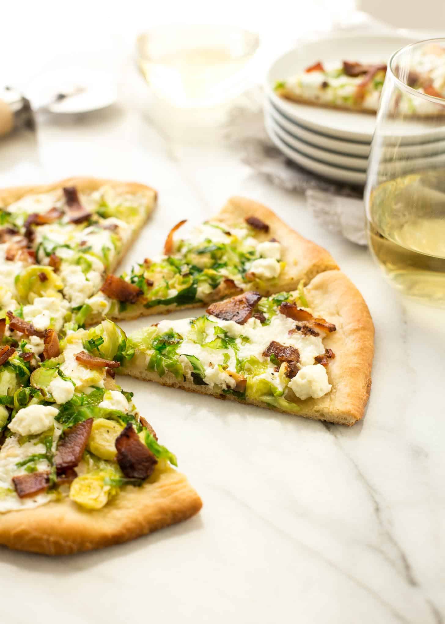 slices of pizza on a white countertop