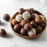 Chocolate Almond Energy Bites in a bowl
