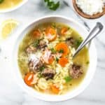 Mini Meatball and Orzo Soup