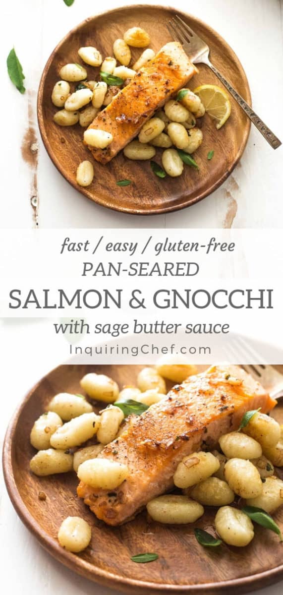 Pan Seared Salmon and Gnocchi with Sage Butter Sauce