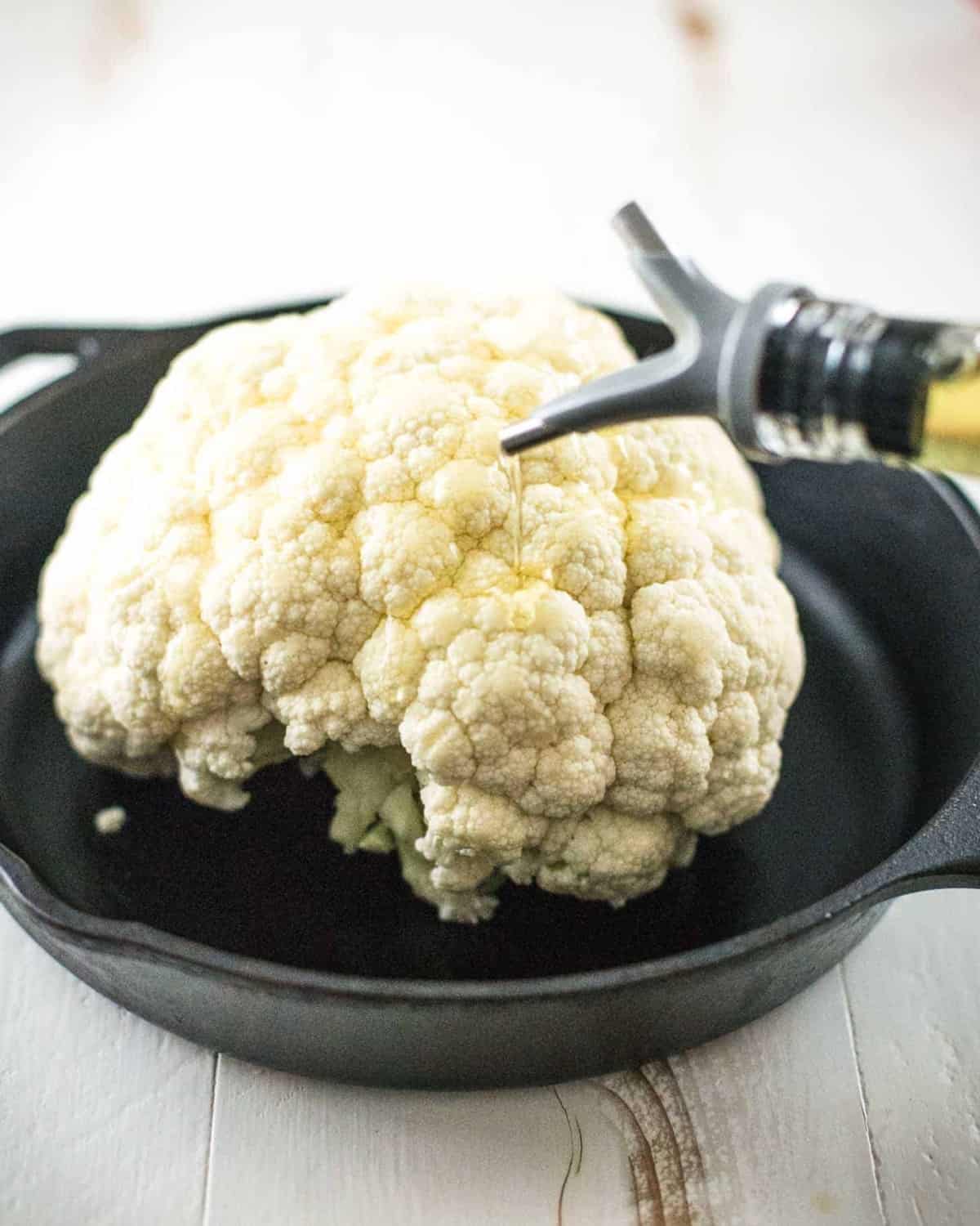 Whole Roasted Cauliflower with Lemon Butter Caper Sauce