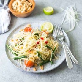 Green Papaya Salad on a plate