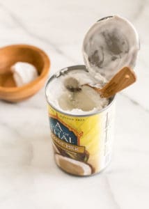 Delicious coconut milk in a can for the sauce