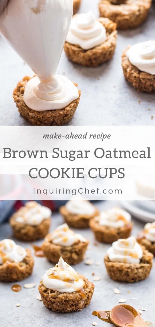 Brown sugar oatmeal cookie cups