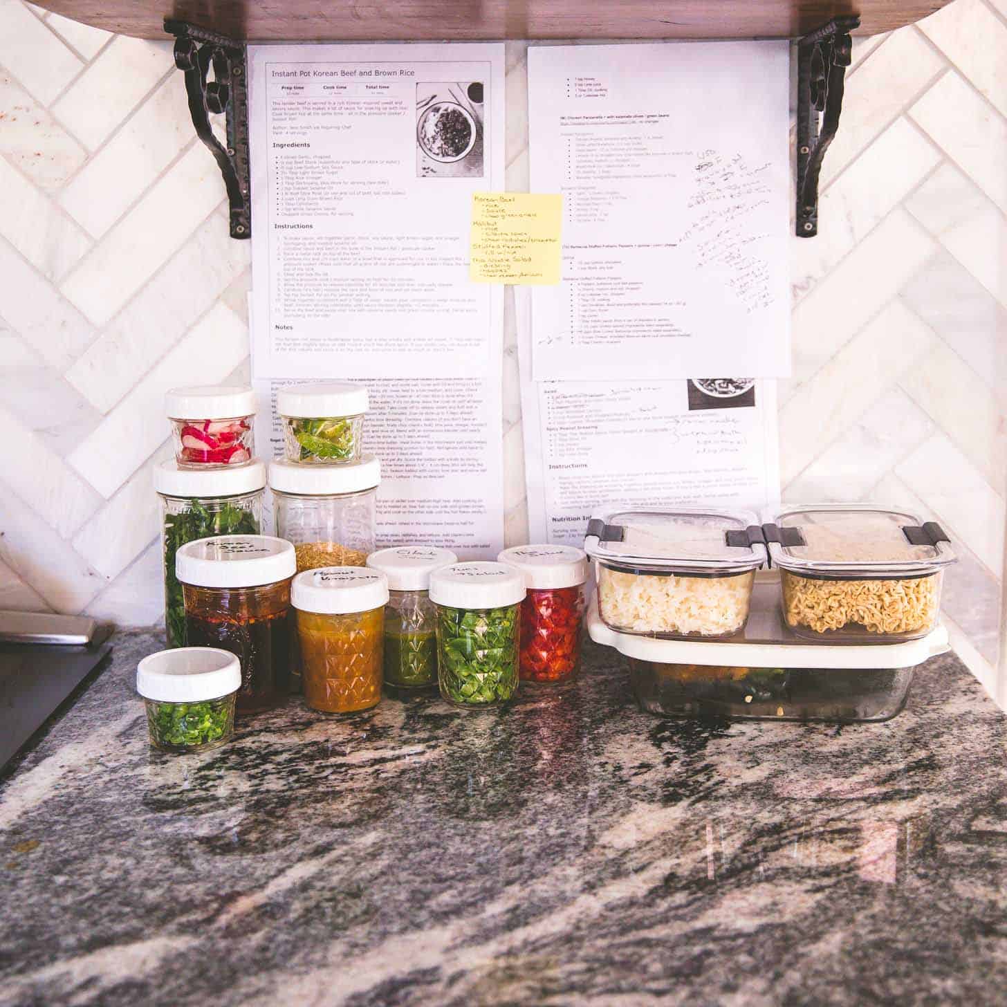 meals prepped on a counter