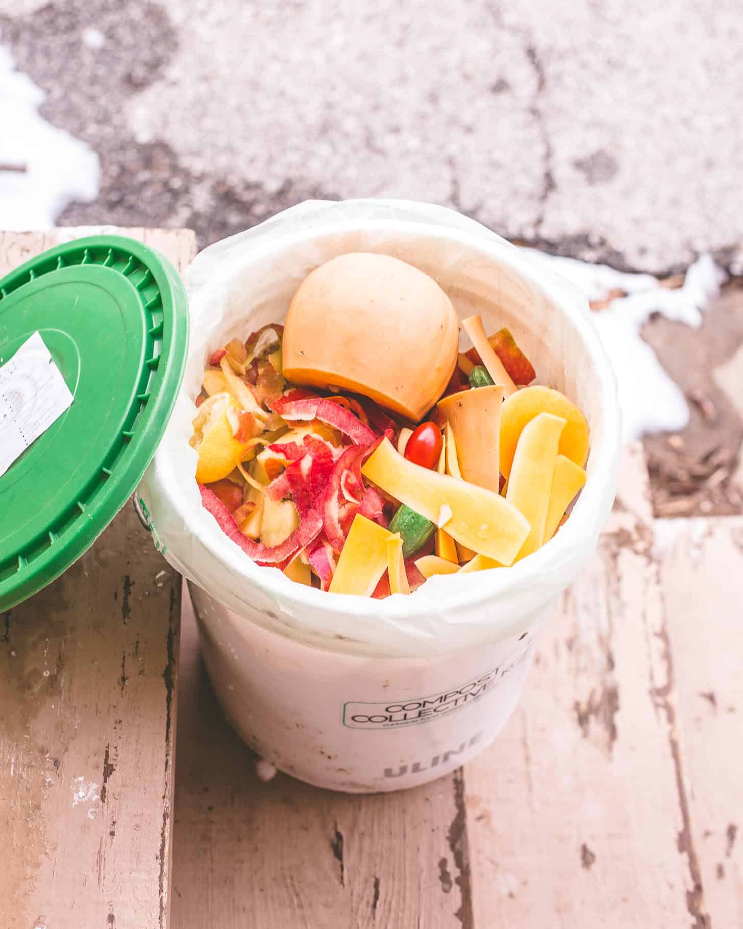 a pot of kitchen compost