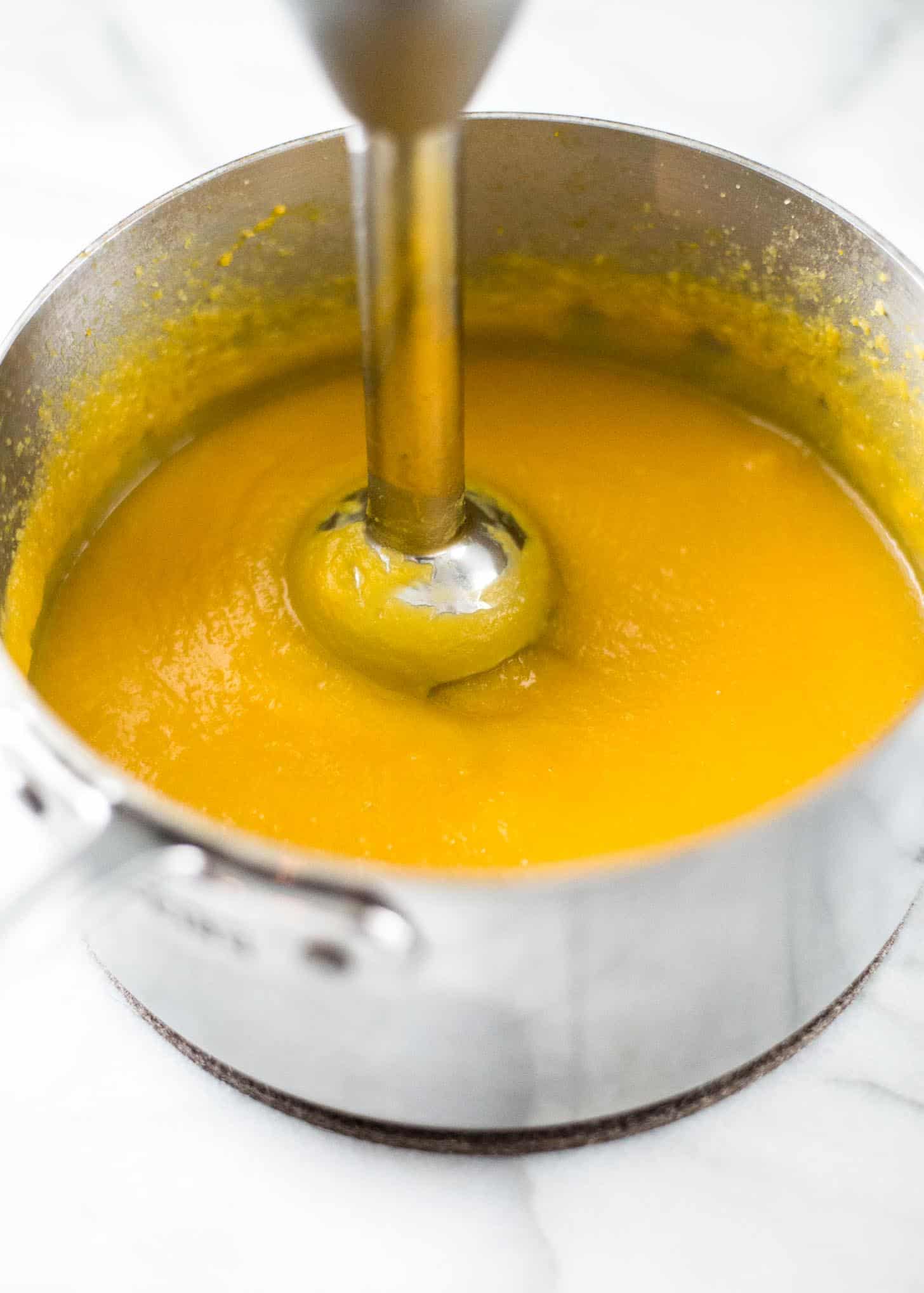 blending Soup with an immersion blender