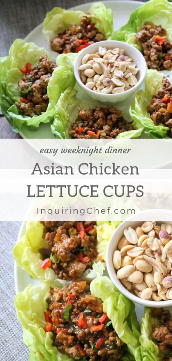 Asian chicken lettuce cups have a sweet, tangy sauce and come together in 25 minutes for a healthy, fast weeknight dinner.