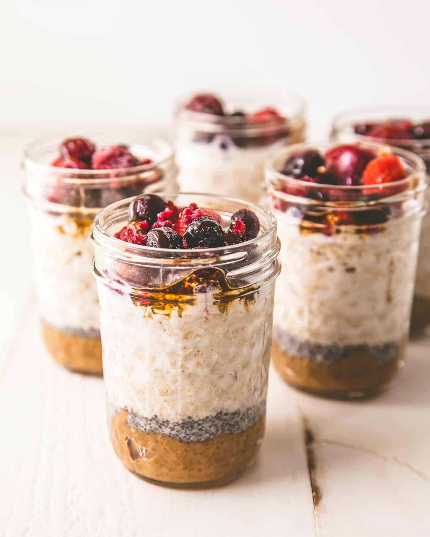 Overnight Oats on a white table