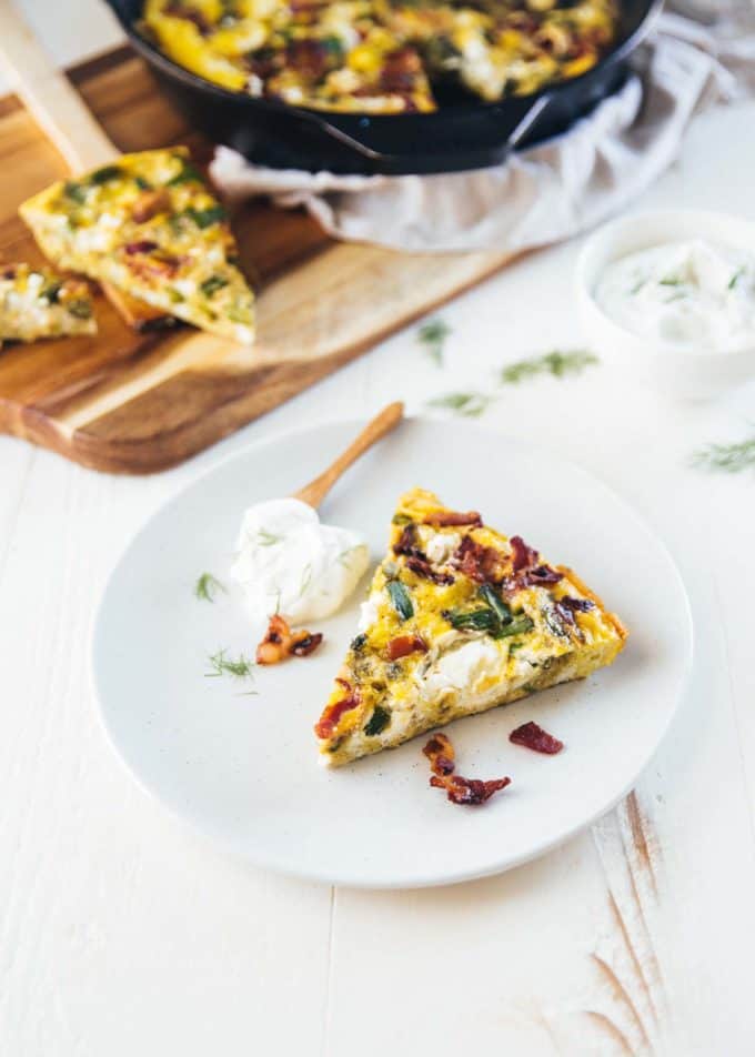Frittata with Asparagus, Bacon and Goat Cheese