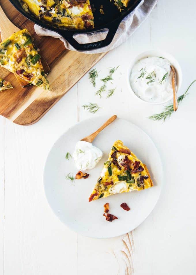 Frittata with Asparagus, Bacon and Goat Cheese
