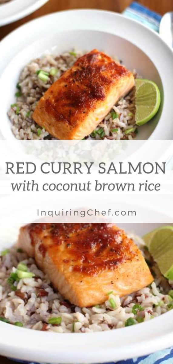Red Curry Salmon with Coconut Brown Rice