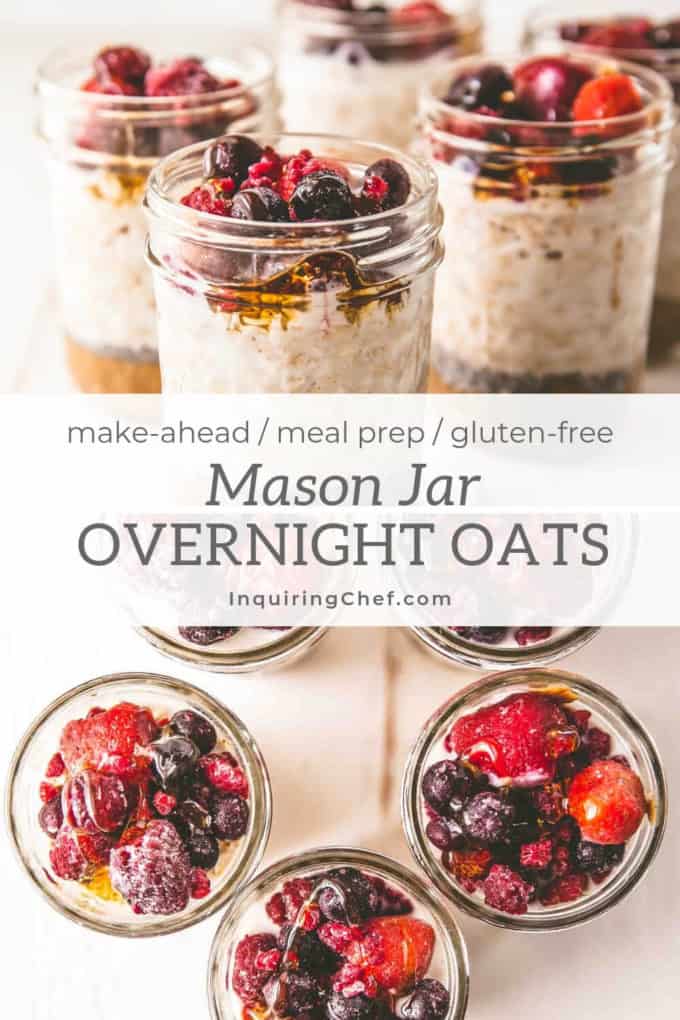 Mason Jar Overnight Oats {Meal Prep}