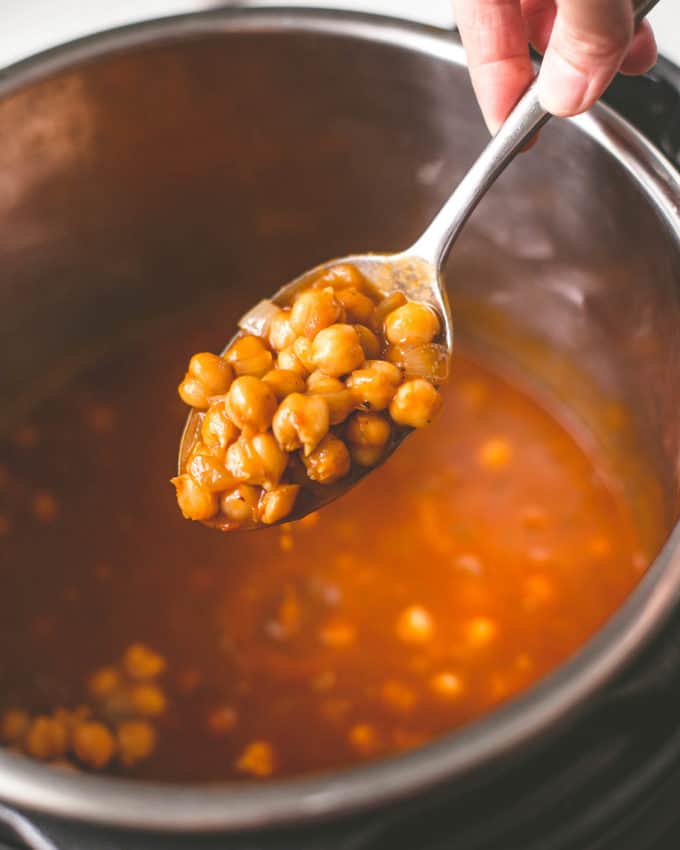a spoonful of Instant Pot Chickpea Curry