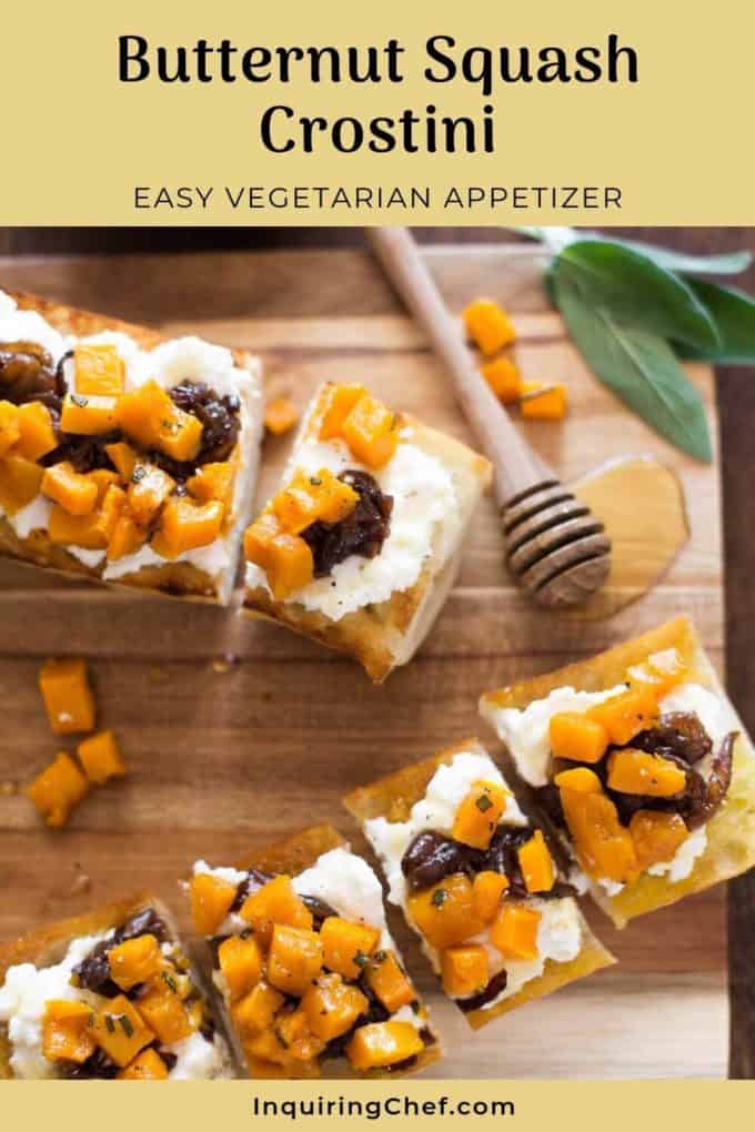 Butternut Squash Crostini with Red Wine Caramelized Onions
