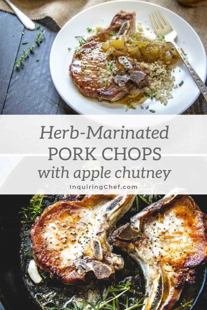 Herb marinated pork chops