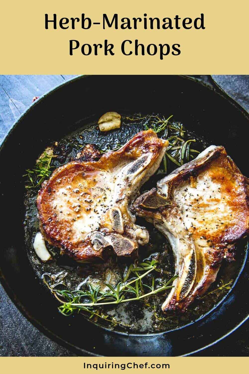Herb Marinated Pork Chops with Apple Chutney