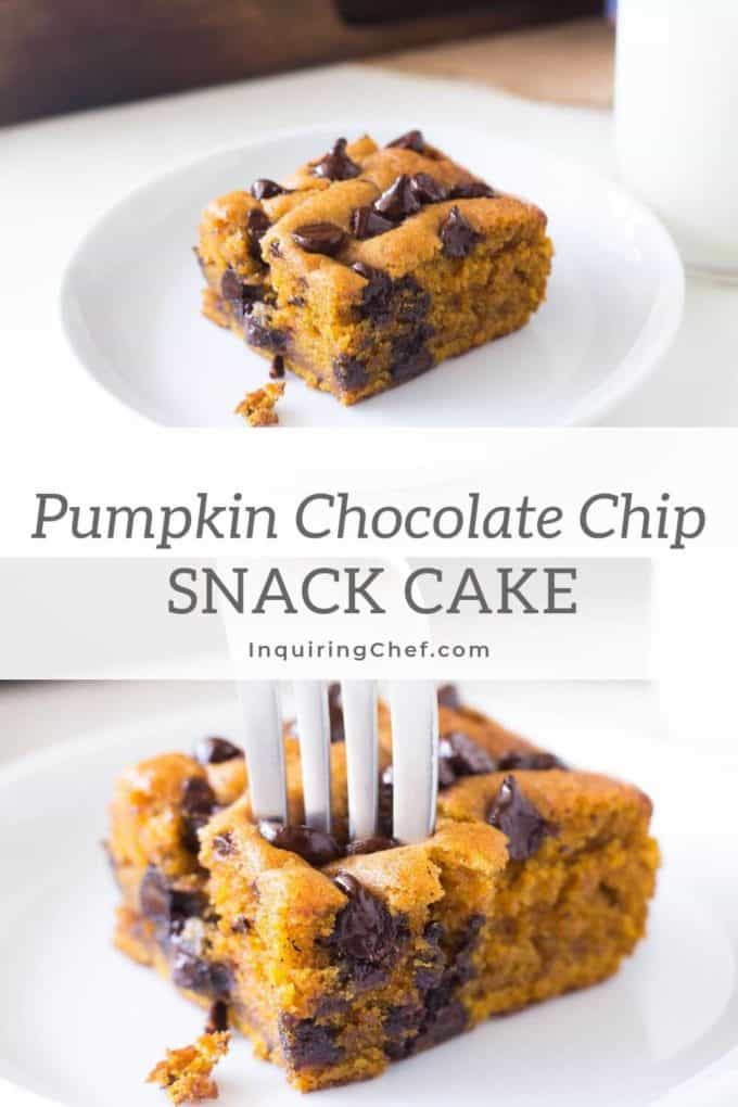 Pumpkin Chocolate Chip Snack Cake