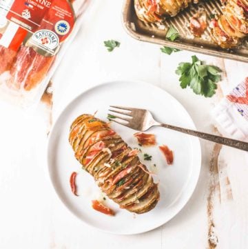 Ham and Cheese Hasselback Potatoes