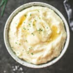 Instant Pot Mashed Potatoes in a white bowl