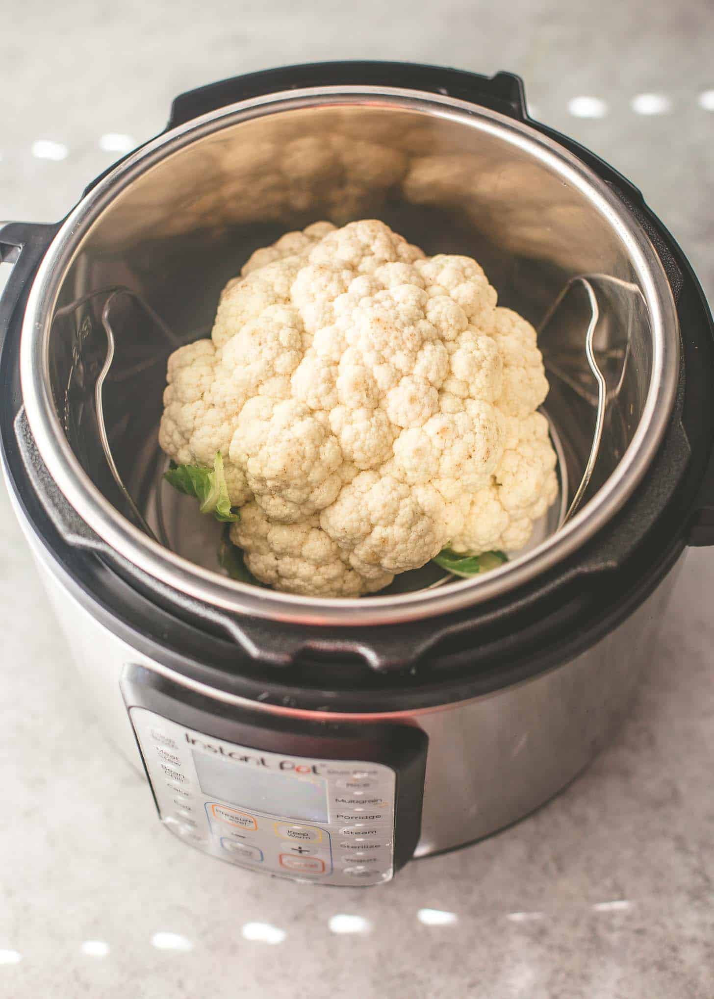 making steamed cauliflower in the instant pot