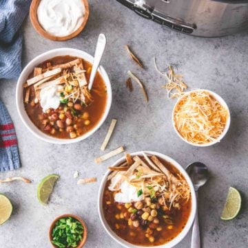 Slow Cooker Three Bean Taco Soup