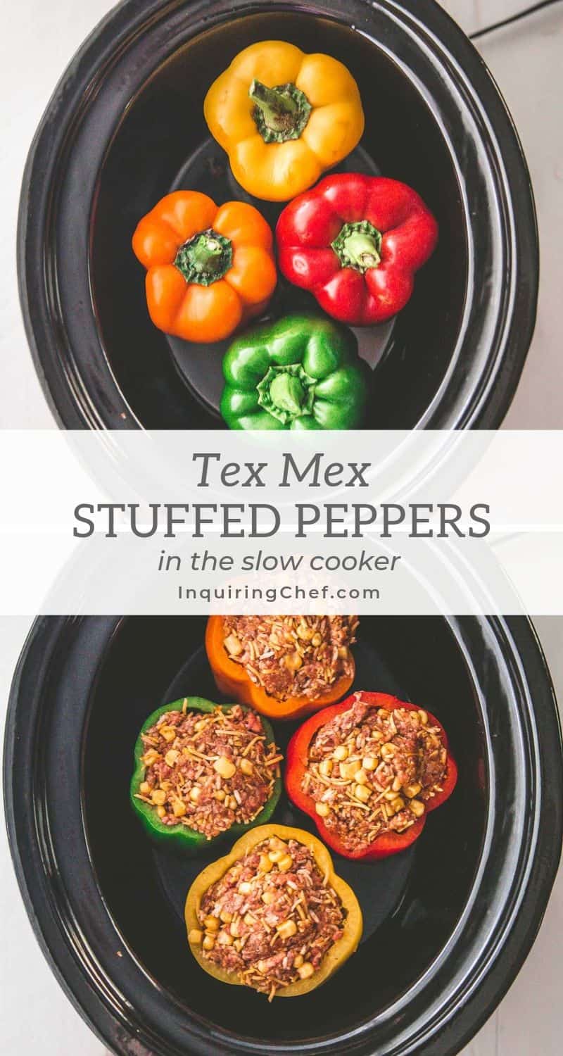 Slow cooker tex mex stuffed peppers