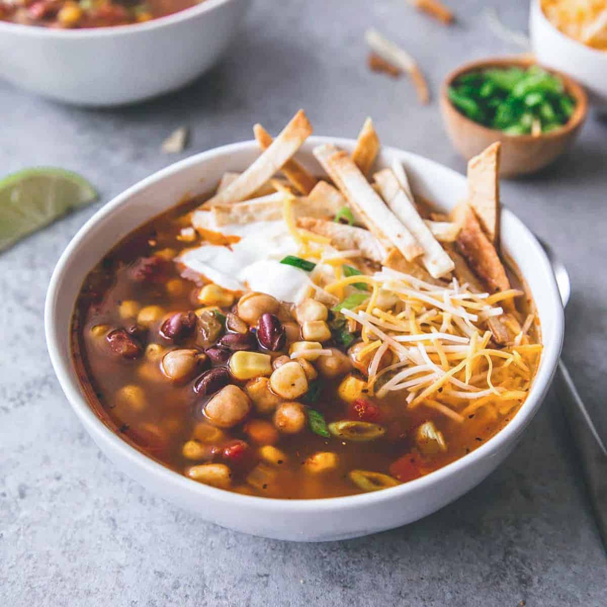 Slow Cooker Three Bean Taco Soup