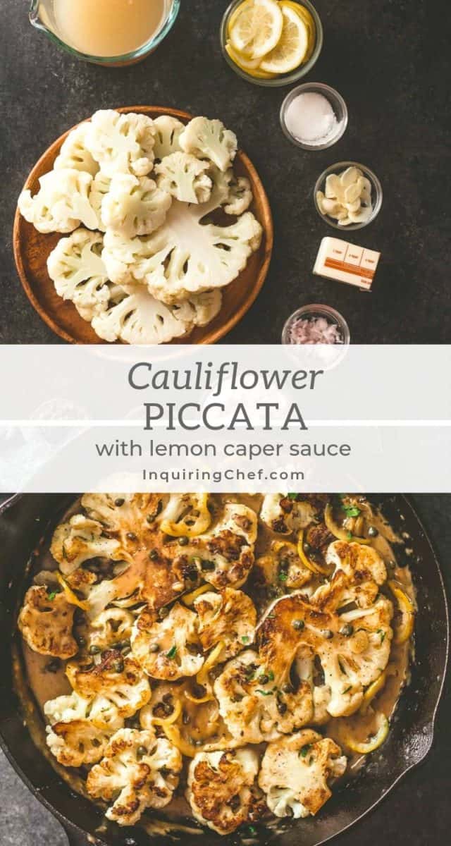 cauliflower piccata with lemon caper sauce